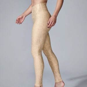 Electric Yoga Legging XS Python Snake Print Neutral Beige High Rise Compressive